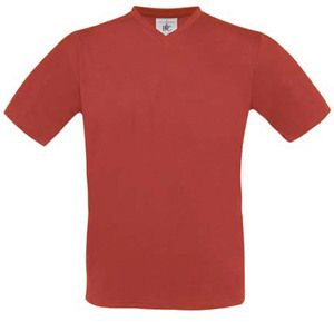 B&C CG153 - Camiseta Exact Con Cuello En V Rojo