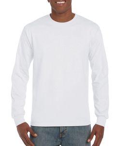 Gildan GI2400 - Camiseta de manga larga para hombre 100 % algodón Blanco