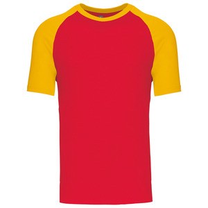 Kariban K330 - BASE BALL > Camiseta de Manga Corta Hombre Red/Yellow