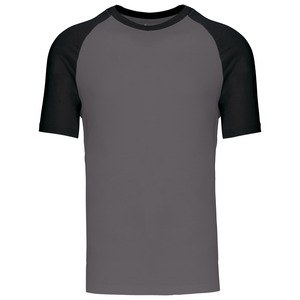 Kariban K330 - BASE BALL > Camiseta de Manga Corta Hombre Slate Grey/Black