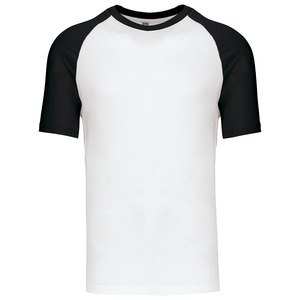 Kariban K330 - BASE BALL > Camiseta de Manga Corta Hombre Blanco / Negro