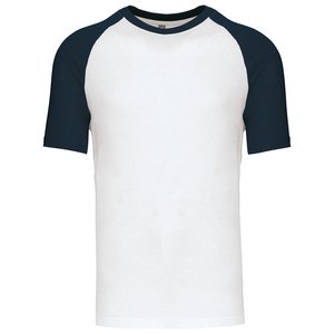 Kariban K330 - BASE BALL > Camiseta de Manga Corta Hombre Blanco / Azul marino