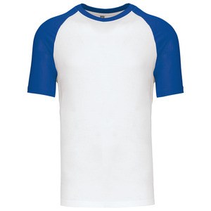 Kariban K330 - BASE BALL > Camiseta de Manga Corta Hombre White/Royal Blue