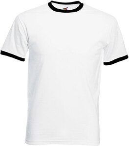 Fruit of the Loom SC61168 - Camiseta bicolor de hombre Blanco / Negro