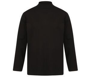 Henbury H020 - Camisa Manga Larga De Cuello Redondo Negro