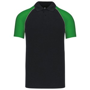 Kariban K226 - POLO BASE BALL BICOLOR PARA HOMBRE Black/Green