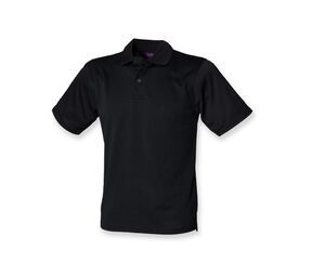 Henbury H475 - Camiseta Polo Coolplus® en Algodón Piqué Negro