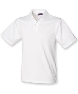 Henbury H475 - Camiseta Polo Coolplus® en Algodón Piqué Blanco