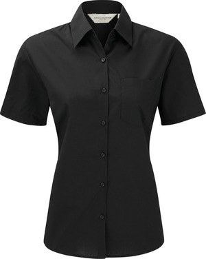 Russell Collection RU935F - Camisa de Popycotton Pollewon Poplin de Manga corta de las Damas