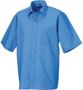 Russell Collection RU935M - Camisa En Manga Corta De PoplÍn Corporate Blue