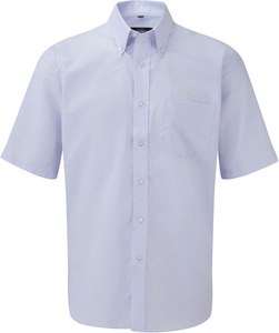 Russell Collection RU933M - Camisa Oxford En Manga Corta Y De FÁcil Cuidado Oxford Blue