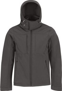 B&C CGJM950 - Chaqueta Softshell Con Capucha Gris oscuro