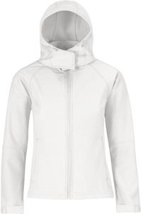 B&C CGJW937 - Chaqueta Softshell Con Capucha Blanco