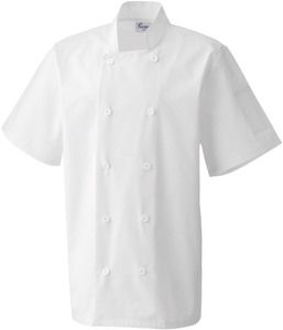 Premier PR656 - Chaqueta de chef de manga corta Blanco