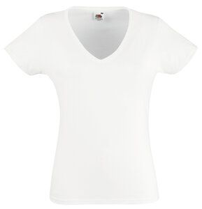 Fruit of the Loom SS047 - Camiseta mujer cuello v Fruit of the Loom Blanco