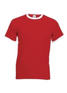 Fruit of the Loom SS168 - Camiseta Ringer Red/ White