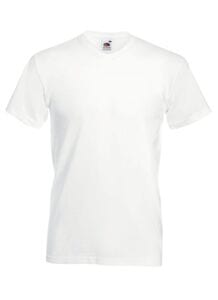 Fruit of the Loom SS034 - Camiseta Valueweight de cuello en V Blanco