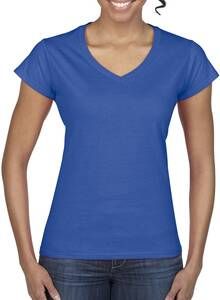 Gildan GD078 - Camiseta Cuello V Mujer Gildan Softstyle™ para mujeres Real Azul