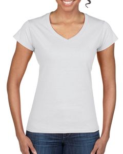 camiseta cuello v mujer gildan