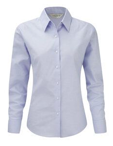 Russell J932F - Camisa Oxford de manga larga para mujer de fácil cuidado Oxford Blue