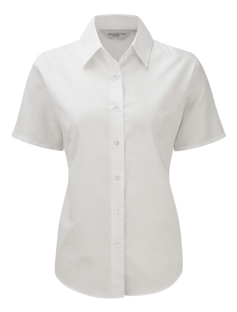 Russell J933F - Camisa Oxford de manga corta para mujer