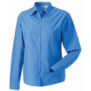 Russell J934F - Camisa popelina manga larga mujer Corporate Blue