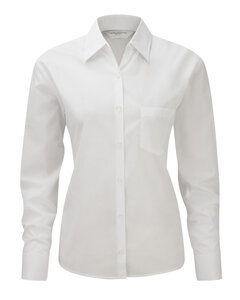 Russell J934F - Camisa popelina manga larga mujer Blanco