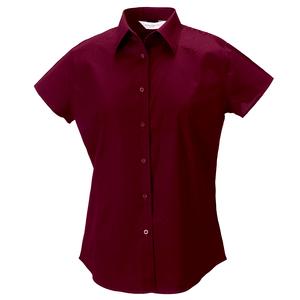 Russell J947F - Camisa stretch ajustada de manga corta y fácil cuidado para mujer