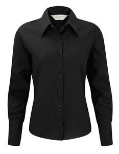 Russell J956F - Camisa de manga larga ultimate non-iron para mujer Negro