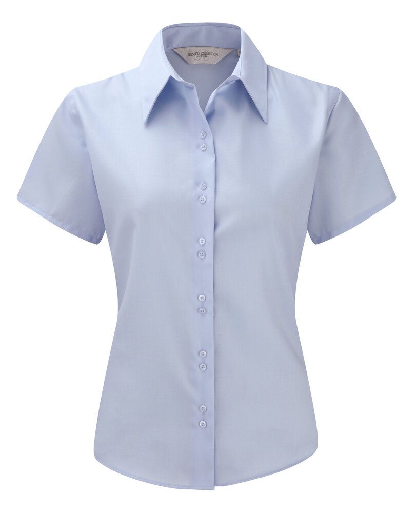 Russell J957F - Camisa de manga corta ultimate non-iron para mujer