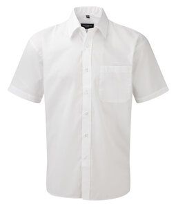 Russell J935M - Camisa popelina con mangas cortas y de fácil cuidado Blanco