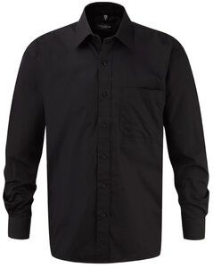 Russell J936M - Camisa popelina con mangas largas y de fácil cuidado Negro