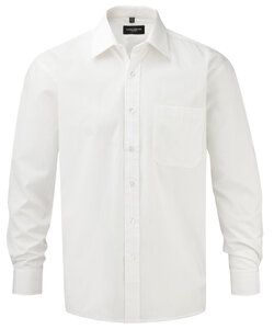 Russell J936M - Camisa popelina con mangas largas y de fácil cuidado Blanco