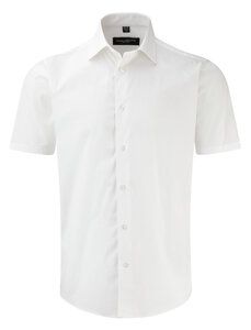 Russell J947M - Camisa entallada de manga corta y de fácil cuidado Blanco