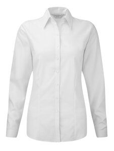 Russell Collection R-962F-0 - Camisa Herringbone LS Blanco