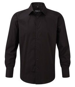 Russell Collection R-946M-0 - Camisa Stretch Manga Larga a la Medida Negro