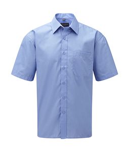 Russell Collection R-935M-0 - Camisa de Popelina Manga Corta Corporate Blue