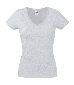 Fruit of the Loom 61-398-0 - Camiseta Para Dama Valueweight con Cuello en V Gris mezcla