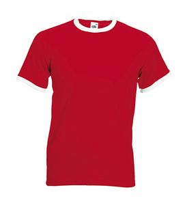 Fruit of the Loom 61-168-0 - Camiseta Ringer Red/White