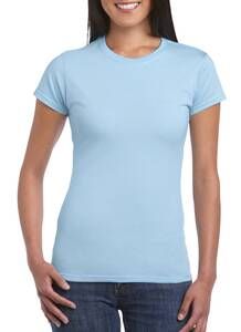 Gildan 64000L - Camiseta de manga corta RingSpun para mujer Azul claro