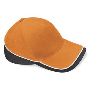 Beechfield B171 - Gorra Teamwear Competition Orange/Black/White