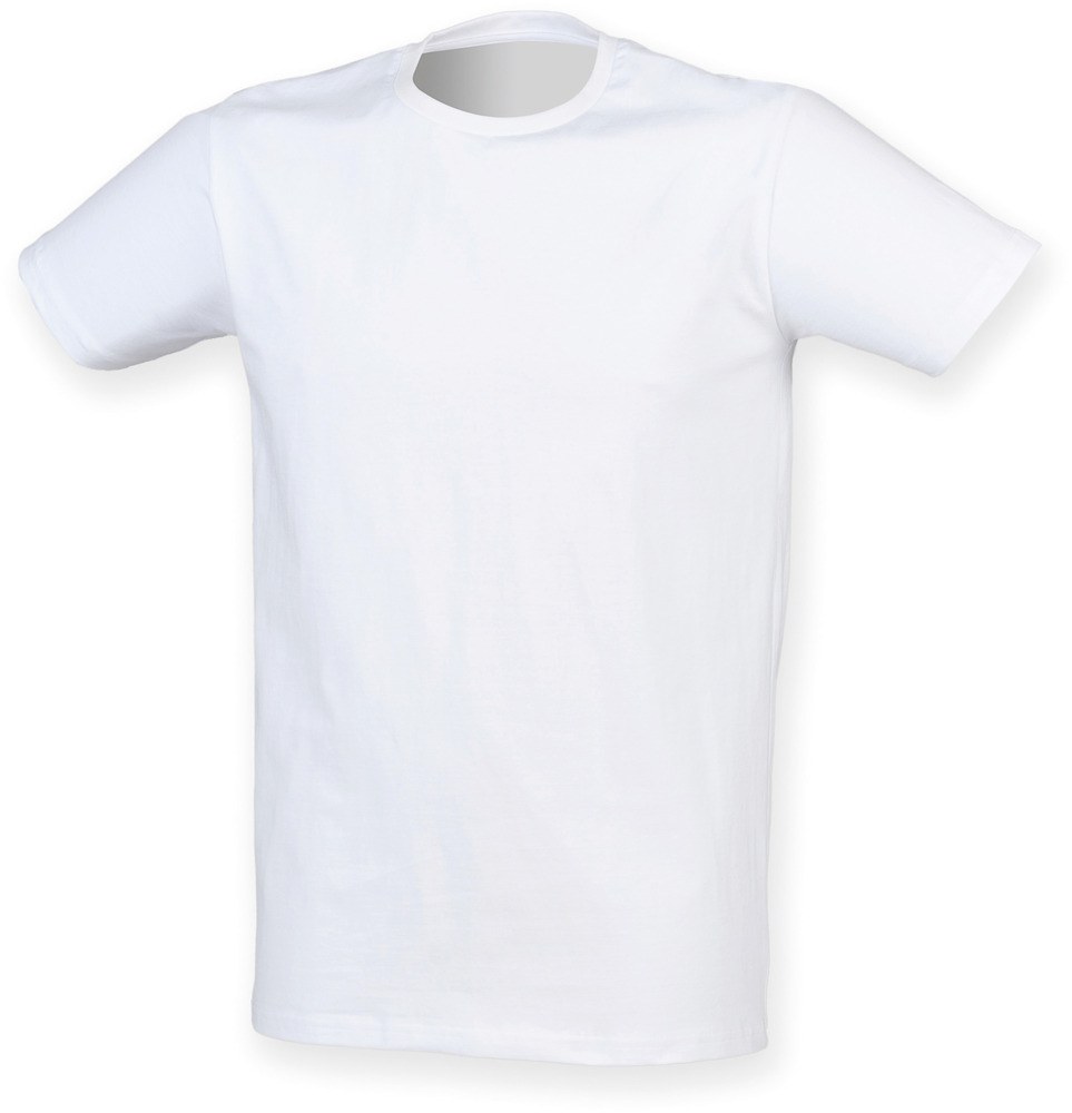 Skinnifit SFM121 - Camiseta de cuello de la tripulación el estiramiento de los hombres