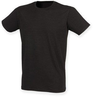 Skinnifit SFM121 - Camiseta de cuello de la tripulación el estiramiento de los hombres