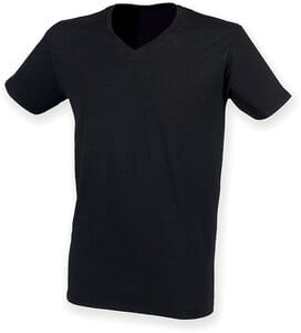 Skinnifit SFM122 - Camiseta de cuello en V para hombres Negro