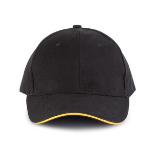 K-up KP011 - ORLANDO - GORRA PARA HOMBRE 6 PANELES Black / Yellow