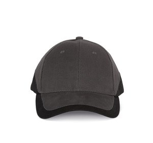 K-up KP045 - RACING - GORRA BICOLOR 6 PANELES Gris oscuro / Negro