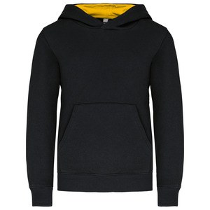 Kariban K453 - SUDADERA CON CAPUCHA CONTRASTADA PARA NIÑO Black / Yellow