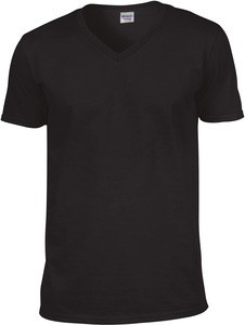 Gildan GI64V00 - Camiseta cuello V para hombre 100% algodón Black/Black