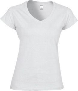 Gildan GI64V00L - Camiseta Softstyle Con Cuello En V Para Mujeres Blanco