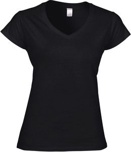 Gildan GI64V00L - Camiseta Softstyle Con Cuello En V Para Mujeres Black/Black